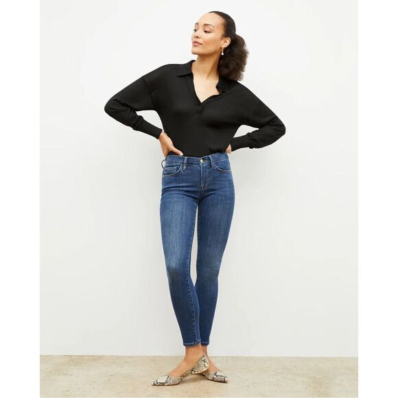 Frame Le skinny de Jeanne crop size 30 distressed jeans - Picture 2 of 5